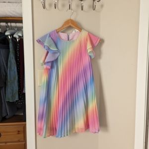 H&M Rainbow Pleated Swing Dress (KIDS) Size 8/9